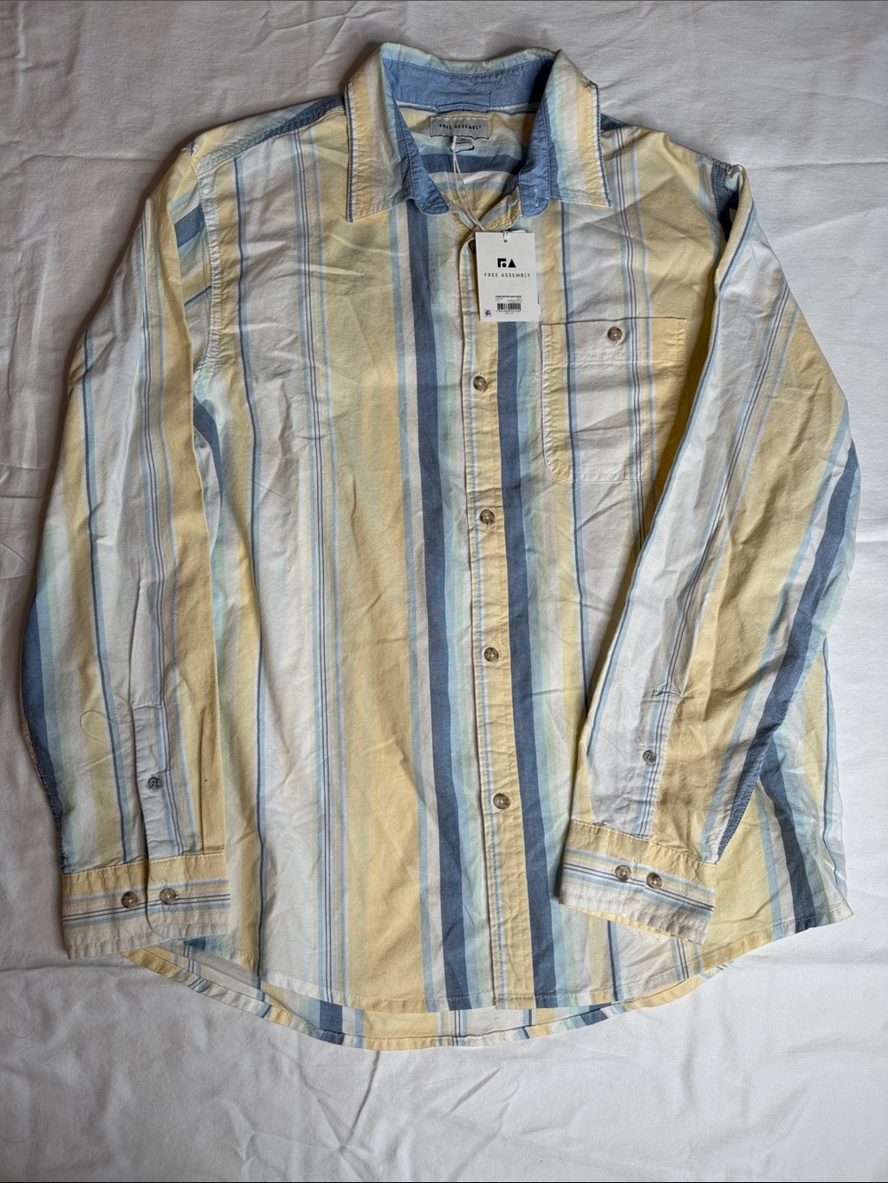 Free Assembly Striped Shirt - Blue & Cream